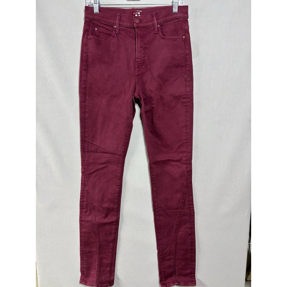 MOTHER The Rascal Ankle Step Fray Plum Jeans High Waist Boot Cut Sz 29
